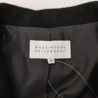 MACKINTOSH PHILOSOPHY ウールアンゴラロングコート サイズ36 コート ブラック レディース マッキントッシュフィロソフィー【中古】4-1116A♪