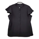 theory BD RUFFLE SLEEVE TP ラッフルスリーブ ブラウス シャツ ブラック レディース セオリー【中古】5-0605S∞