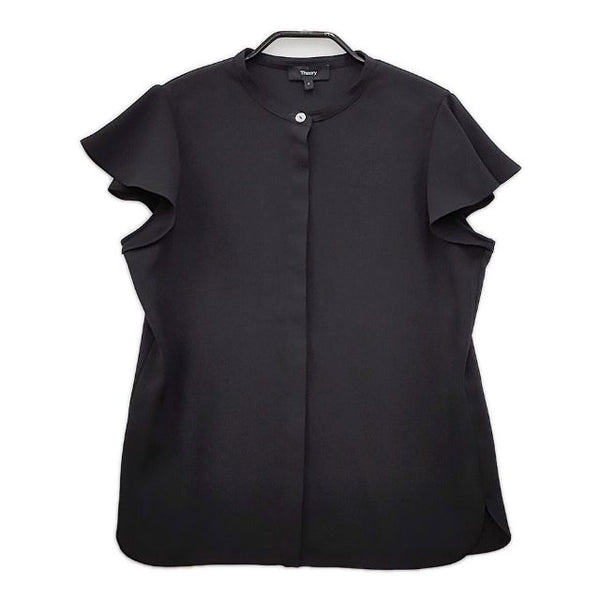 theory BD RUFFLE SLEEVE TP ラッフルスリーブ ブラウス シャツ ブラック レディース セオリー【中古】5-0605S∞