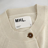 MHL. 595-8264505 DENSE COTTON コットンニット カーディガン ベージュ レディース エムエイチエル【中古】5-0125M∞