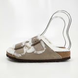 BIRKENSTOCK Arizona Shearling アリゾナシアリング ファー 23cm ナロー幅 サンダル ベージュ レディース ビルケンシュトック【中古】4-1125T◎