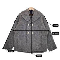 45R/45rpm ツイルKNIT PEA JACKET 定価59400円 ピーコート Lブルー カーキ レディース フォーティーファイブアールピーエム【中古】4-1105A♪