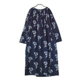 45R/45rpm タペットのお花柄ギャザードレス（インディゴ） 定価70400円 ワンピース ネイビー レディース フォーティーファイブアールピーエム【中古】5-0324M∞