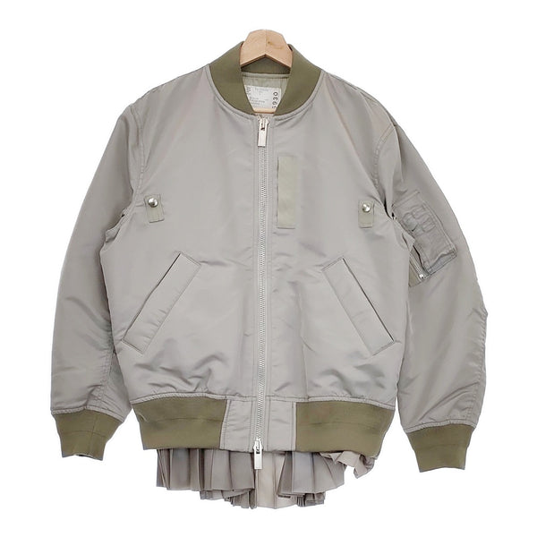 Sacai 23-06930 サイズ2 Nylon Twill Blouson MA-1 ナイロンツイルブルゾン ミリタリージャケット グレー レディース サカイ【中古】4-1031T♪