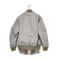 Sacai 23-06930 サイズ2 Nylon Twill Blouson MA-1 ナイロンツイルブルゾン ミリタリージャケット グレー レディース サカイ【中古】4-1031T♪