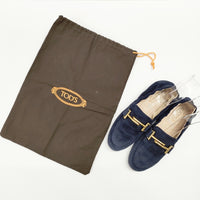 TOD'S ダブルTシューズ ローファー スリッポン サイズ34 シューズ・靴 ネイビー レディース トッズ【中古】4-1211G◎