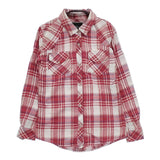 Rails コットン  チェック柄 ガーゼ サイズXS 長袖シャツ レッド ホワイト レディース レイルズ【中古】5-0404M△