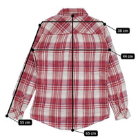 Rails コットン  チェック柄 ガーゼ サイズXS 長袖シャツ レッド ホワイト レディース レイルズ【中古】5-0404M△