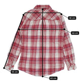 Rails コットン  チェック柄 ガーゼ サイズXS 長袖シャツ レッド ホワイト レディース レイルズ【中古】5-0404M△