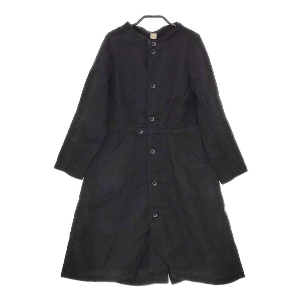 jardin botanique リネン 長袖 ひざ丈 ワンピース ブラック レディース ジャルダンボタニーク【中古】5-0404M△