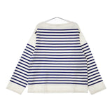 LENO BASQUE SHIRT バスクシャツ サイズ2 定価22000円 ボーダー 長袖Ｔシャツ カットソー ロンＴ ホワイト ブルー レディース リノ【中古】5-0323M♪