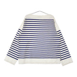 LENO BASQUE SHIRT バスクシャツ サイズ2 定価22000円 ボーダー 長袖Ｔシャツ カットソー ロンＴ ホワイト ブルー レディース リノ【中古】5-0323M♪