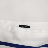 LENO BASQUE SHIRT バスクシャツ サイズ2 定価22000円 ボーダー 長袖Ｔシャツ カットソー ロンＴ ホワイト ブルー レディース リノ【中古】5-0323M♪