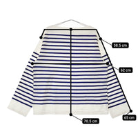 LENO BASQUE SHIRT バスクシャツ サイズ2 定価22000円 ボーダー 長袖Ｔシャツ カットソー ロンＴ ホワイト ブルー レディース リノ【中古】5-0323M♪
