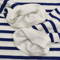 LENO BASQUE SHIRT バスクシャツ サイズ2 定価22000円 ボーダー 長袖Ｔシャツ カットソー ロンＴ ホワイト ブルー レディース リノ【中古】5-0323M♪