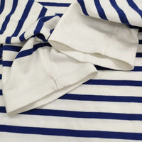 LENO BASQUE SHIRT バスクシャツ サイズ2 定価22000円 ボーダー 長袖Ｔシャツ カットソー ロンＴ ホワイト ブルー レディース リノ【中古】5-0323M♪