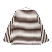 LENO BASQUE SHIRT バスクシャツ 1 定価22000円 ボーダーTシャツ カットソー ロンT アイボリー ワインレッド レディース リノ【中古】5-0323M♪