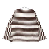 LENO BASQUE SHIRT バスクシャツ 1 定価22000円 ボーダーTシャツ カットソー ロンT アイボリー ワインレッド レディース リノ【中古】5-0323M♪