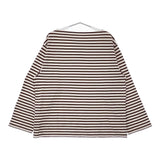 LENO BASQUE SHIRT バスクシャツ 1 定価22000円 ボーダーTシャツ カットソー ロンT アイボリー ワインレッド レディース リノ【中古】5-0323M♪