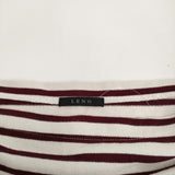 LENO BASQUE SHIRT バスクシャツ 1 定価22000円 ボーダーTシャツ カットソー ロンT アイボリー ワインレッド レディース リノ【中古】5-0323M♪