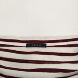 LENO BASQUE SHIRT バスクシャツ 1 定価22000円 ボーダーTシャツ カットソー ロンT アイボリー ワインレッド レディース リノ【中古】5-0323M♪