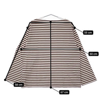 LENO BASQUE SHIRT バスクシャツ 1 定価22000円 ボーダーTシャツ カットソー ロンT アイボリー ワインレッド レディース リノ【中古】5-0323M♪