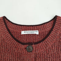 BEAUTY&YOUTH UNITED ARROWS ミックスカラー ブークレベスト 定価12600円 1618-199-0944 レッド レディース ビューティ＆ユース【中古】5-0323M♪