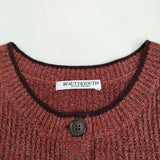 BEAUTY&YOUTH UNITED ARROWS ミックスカラー ブークレベスト 定価12600円 1618-199-0944 レッド レディース ビューティ＆ユース【中古】5-0323M♪