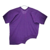 gomme 変型 左右非対称 アシンメトリー 半袖Ｔシャツ カットソー パープル レディース ゴム【中古】5-0524S∞