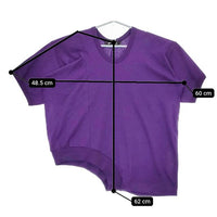 gomme 変型 左右非対称 アシンメトリー 半袖Ｔシャツ カットソー パープル レディース ゴム【中古】5-0524S∞