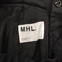 MHL. 595-7243504 WOOL COTTON DRILL ウールワイド パンツ ネイビー レディース エムエイチエル【中古】4-1218T∞