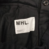 MHL. 595-7243504 WOOL COTTON DRILL ウールワイド パンツ ネイビー レディース エムエイチエル【中古】4-1218T∞