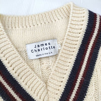 James Charlotte ケーブル イギリス製 3307-H ウール プルオーバーセーター ニット アイボリー レディース ジェイムスシャルロット【中古】4-1218T∞