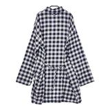 SHIPS Days Villon'd SLEEPWEAR  パジャマ 羽織り ローブ チェック コート ブルー ホワイト メンズ シップス【中古】5-0203M∞