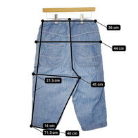 LE GLAZIK サイズ34 イージーサルエル クロップドパンツ ライトブルー レディース ルグラジック【中古】5-0323M♪