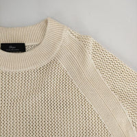 SHIPS primary navy label メッシュ編み コットン セーター ニット ベージュ レディース シップス【中古】5-0317M∞