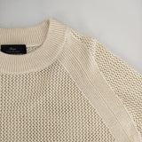 SHIPS primary navy label メッシュ編み コットン セーター ニット ベージュ レディース シップス【中古】5-0317M∞