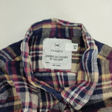 AMERICAN COLORS シワ加工 CLASSICS XS コットンチェック 長袖シャツ パープル レディース アメリカンカラーズ【中古】5-0317M∞