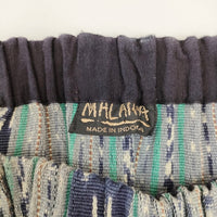 MALAIKA マライカ エスニック柄 フリンジ ポンチョ グレー グリーン レディース【中古】5-0323M◎