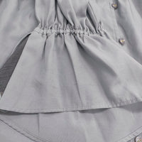 BLUE LABEL CRESTBRIDGE フリル付け襟 36 ギャザー ブラウス シャツ ライトブルー レディース ブルーレーベル クレストブリッジ【中古】5-0323M♪