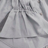 BLUE LABEL CRESTBRIDGE フリル付け襟 36 ギャザー ブラウス シャツ ライトブルー レディース ブルーレーベル クレストブリッジ【中古】5-0323M♪