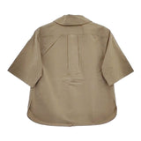 MARGARET HOWELL COTTON CHAMBRAY 定価35200円 578-4252001 コットン プルオーバー 半袖シャツ 24AW カーキ系 レディース マーガレットハウエル【中古】5-0505S∞