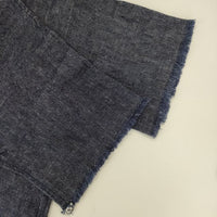 a+koloni リネンデニムフリンジプルオーバー 半袖 ブラウス シャツ ネイビー レディース コロニー【中古】5-0317S∞