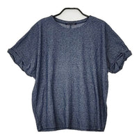 mizuiro-ind 袖デザイン  半袖Ｔシャツ カットソー ネイビー レディース ミズイロインド【中古】5-0605S∞
