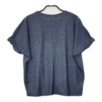mizuiro-ind 袖デザイン  半袖Ｔシャツ カットソー ネイビー レディース ミズイロインド【中古】5-0605S∞