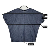 mizuiro-ind 袖デザイン  半袖Ｔシャツ カットソー ネイビー レディース ミズイロインド【中古】5-0605S∞