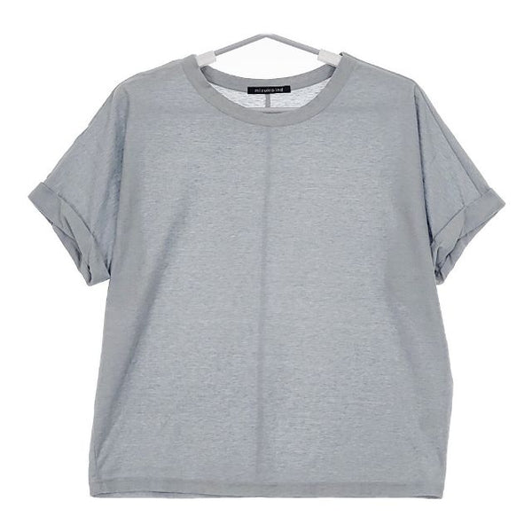 mizuiro-ind 袖デザイン  半袖Ｔシャツ カットソー ライトブルー レディース ミズイロインド【中古】5-0605S∞