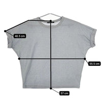 mizuiro-ind 袖デザイン  半袖Ｔシャツ カットソー ライトブルー レディース ミズイロインド【中古】5-0605S∞