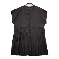 URBAN RESEARCH ITEMS プリーツキリカエフレンチブラウス 定価7990円 ブラウス シャツ ブラック レディース アーバンリサーチ【中古】5-0605S∞