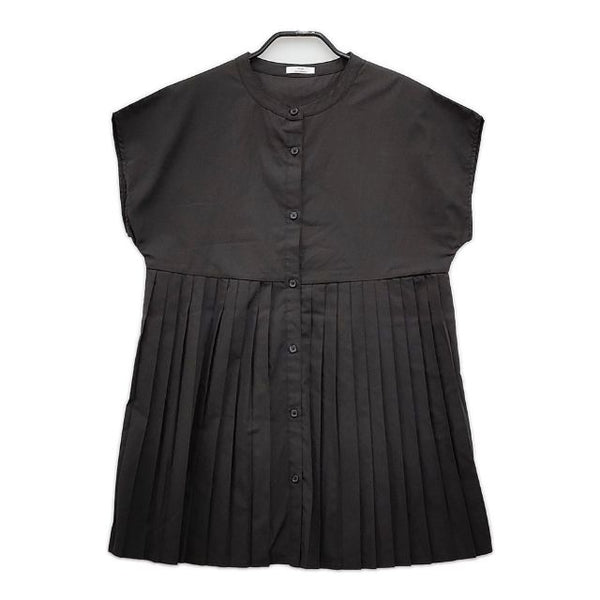 URBAN RESEARCH ITEMS プリーツキリカエフレンチブラウス 定価7990円 ブラウス シャツ ブラック レディース アーバンリサーチ【中古】5-0605S∞